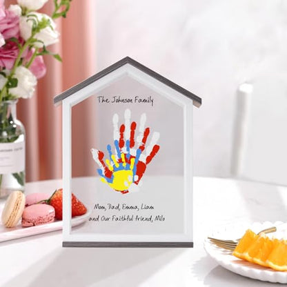 Exclusive House Shaped Family Handprint Kit; Unique DIY Keepsake