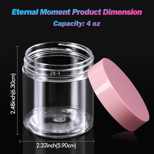 36 Pack 4 OZ Plastic Jars Clear Cosmetic Container with Lids (36 Count)