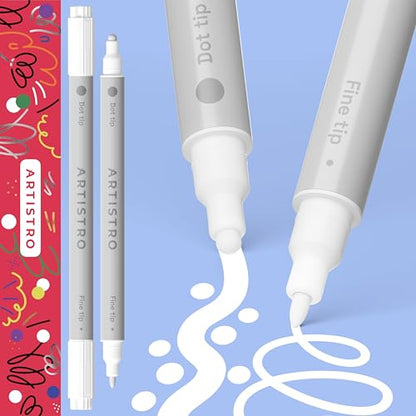 White Dual Tip Acrylic Paint Pens (2 Count)