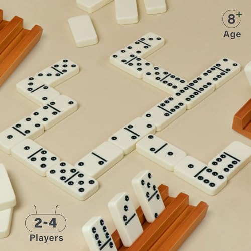 Dominos Set for Adults with 4 Domino Racks