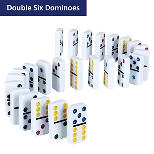 Double 6 Dominos Set for Adults with Tin Box Storage