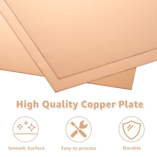 2PCS Pure Copper Sheet 12”x 12”x 0.02”