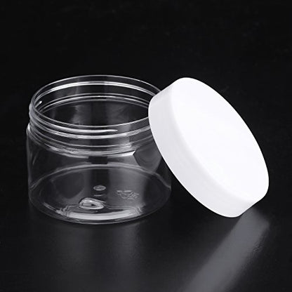 12 Pack 6 oz Plastic Container Jars with Lids Round (72 Count)