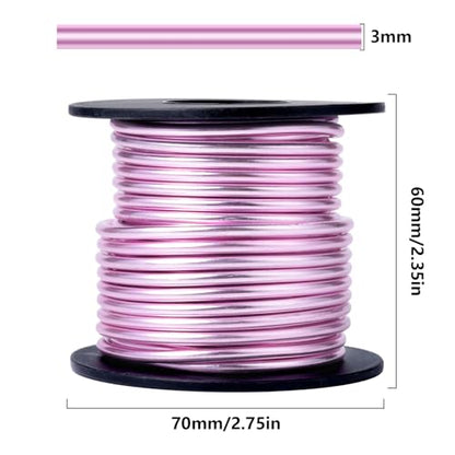32.8FT 8 Gauge Bendable Pink Aluminum Craft Wire for Jewelry Making Craft (32.8 Foot)