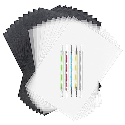 150 Sheets Black Carbon Copy Paper and Tracing Paper with Tool Set (150 Count)