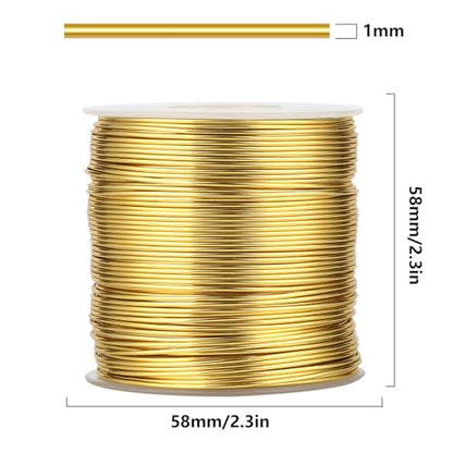 328FT 18 Gauge Bendable Gold Aluminum Craft Wire for Jewelry Making Craft (328 Foot)