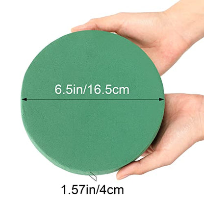 12 Pieces Round Floral Foam Wet Green Flower Foam DIY Flower Arrangement Kit for Aisle Wedding Party Decoration (12 Count)
