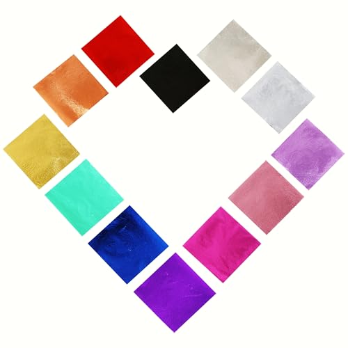 Gold Leaf Sheets 12 Colors 120 PCS Foil Papers