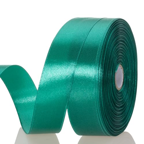 1 Inch Teal Solid Satin Ribbon for Gift Wrapping