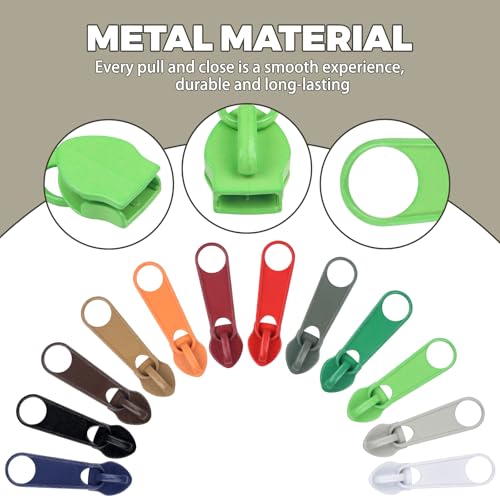 88Pcs Zippers Repair Kit Zipper Replacement 5# Zipper Pull Rescue Kit for Clothing Jackets Purses Luggage Backpacks (88 Count)