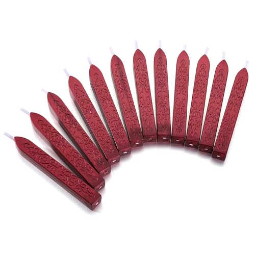 12Pcs Sealing Wax Sticks with Wicks for Wax Seal Stamp (12 Count)