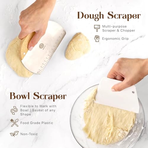 Sourdough Starter Kit with Bread Proofing Baskets & Tools