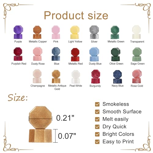 360Pcs Navy Blue Sealing Wax Beads with 2 Spoons and 4 Tea Candles for Wax Seal Stamps (360 Count)