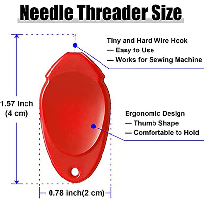 12PCS Needle Threader for Hand Sewing Plastic Wire Hook Simple Threader for Needles Small Eye Easy Needle Threaders Tool for Sewing Machine Crafting Color Random (12 Count)