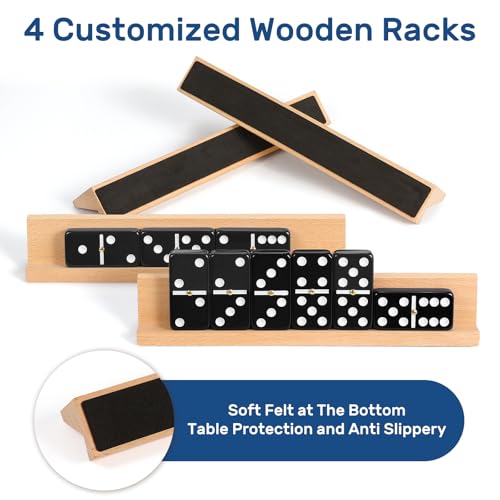 Jumbo Dominos Set for Adults with 4 Wooden Racks