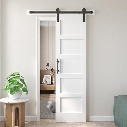 24x84 inch White Sliding Barn Door with Hardware