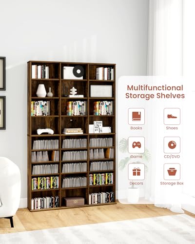 DVD Storage Tower with Adjustable Shelves (24 Count)