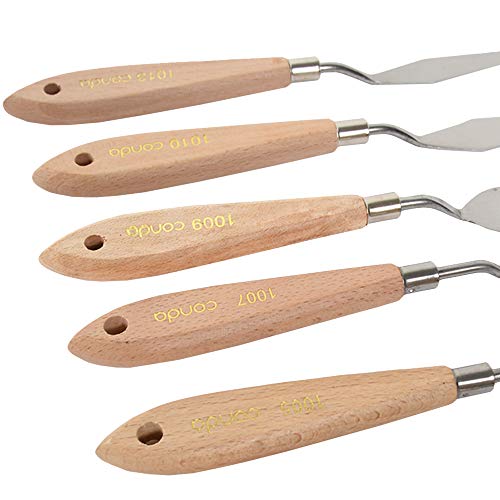 11 Piece Stainless Steel Spatula Palette Knife Professional Palette Knife Painting Wood Handle (11 Count)