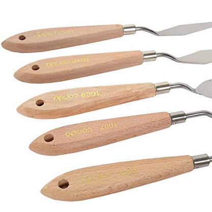 11 Piece Stainless Steel Spatula Palette Knife Professional Palette Knife Painting Wood Handle (11 Count)