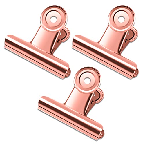 20 Pack Large Metal Hinge Rose Gold Clips 51mm (20 Count)