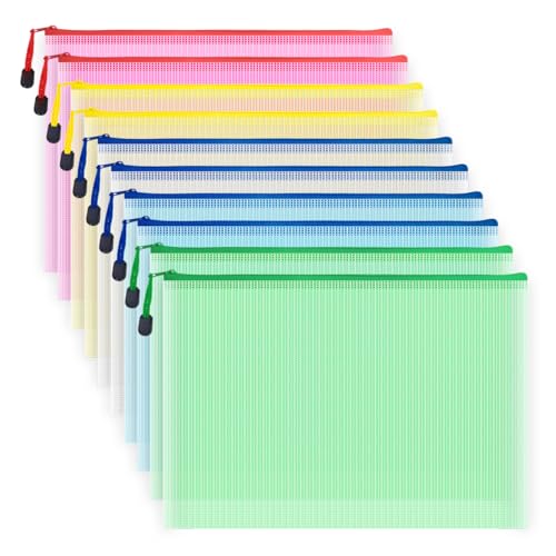 10 Pcs Zipper File Bags (10 Count)