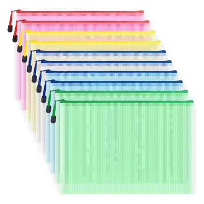 10 Pcs Zipper File Bags (10 Count)