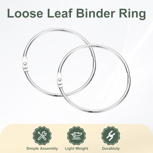 2.5" x 2.8" Loose Leaf Binder Rings (30 Count)