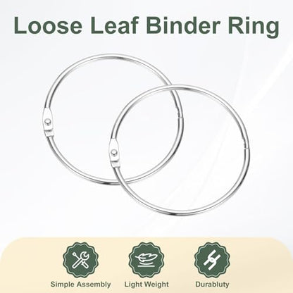 2.5" x 2.8" Loose Leaf Binder Rings (30 Count)