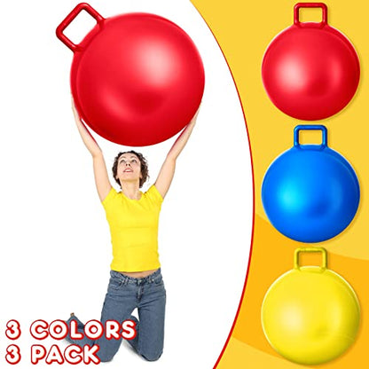 3 Pcs 29 Inch Bouncing Ball with Handle (3 Count)