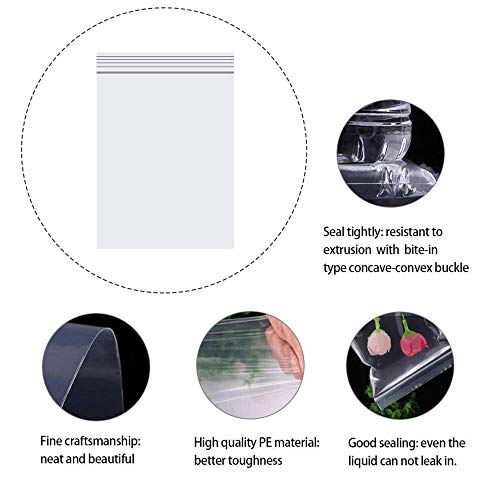 300pcs Clear Reclosable Zipper Bags 4" x 6" Plastic Resealable Bag Small Poly Zipper Bags 2 Mil for Candy Jewerly Vitamins Beads Crafts Photos (300 Count)