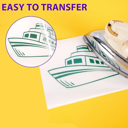 RENLITONG Green Iron on Vinyl 12Inch by 50ft Roll Heat Transfer Vinyl for T