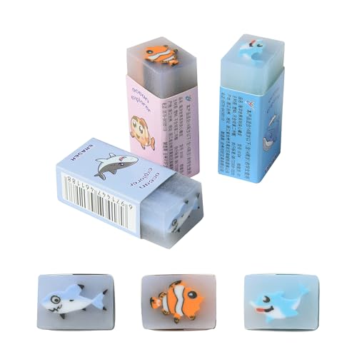 18Pcs Cute Sea Animal Erasers for Kids Bulk (18 Count)
