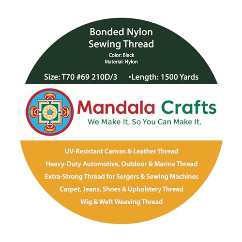 Size 69 210D T70 Black Combo Bonded Nylon Thread (18000 Foot)