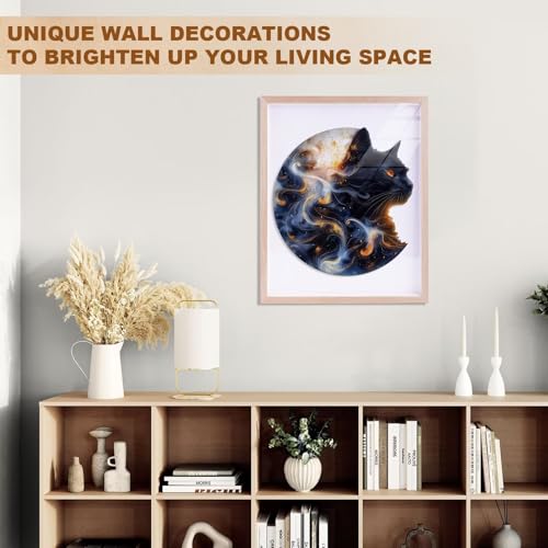Black Cat Puzzles Adults Gifts for Women Men Wooden 95 Pieces 8.5 x 8.0in (95 Count)