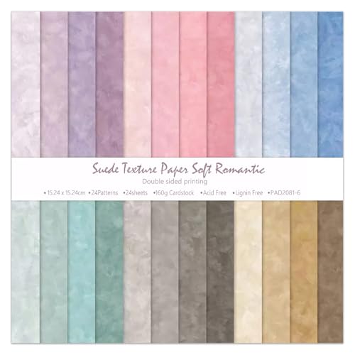 6 Inch Macaron Color Scrapbooking Paper Pad (24 Count)