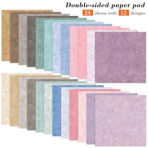 6 Inch Macaron Color Scrapbooking Paper Pad (24 Count)
