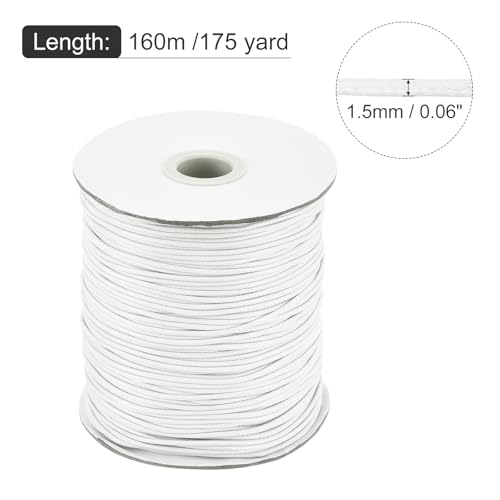 Waxed Cord 1.5mm Waxed Polyester Cord 175 Yard Wax String for Bracelet Making