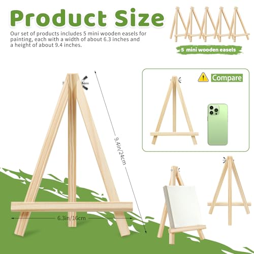5PCS 9 Inch Wood Easels (5 Count)
