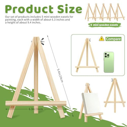 5PCS 9 Inch Wood Easels (5 Count)