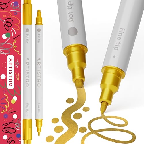 Gold Dual Tip Acrylic Paint Pens (2 Count)