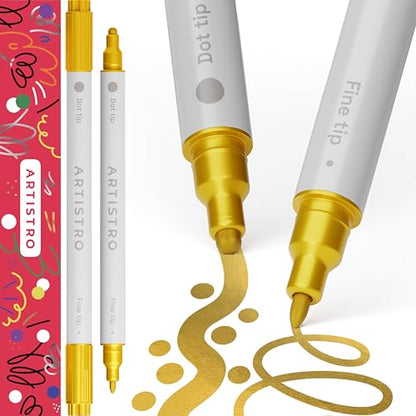 Gold Dual Tip Acrylic Paint Pens (2 Count)
