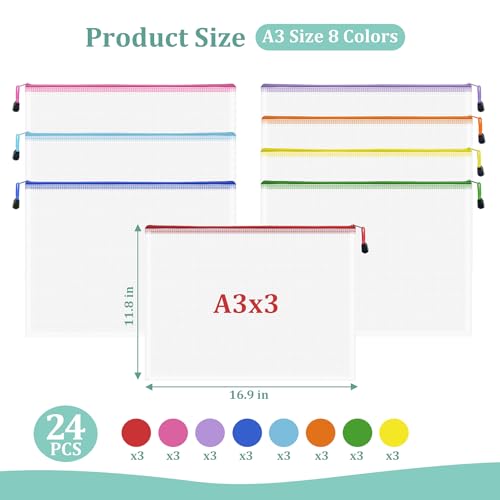 Mesh 24pcs Zipper Pouch Bags (24 Count)