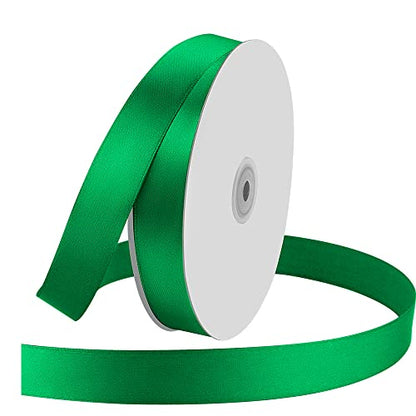 1" x 100 Yards Green Satin Ribbon Crafts Gift Wrapping (300 Foot)