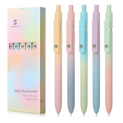5pcs Gel Pens Black Ink Medium Point 0.7mm Pens (5 Count)