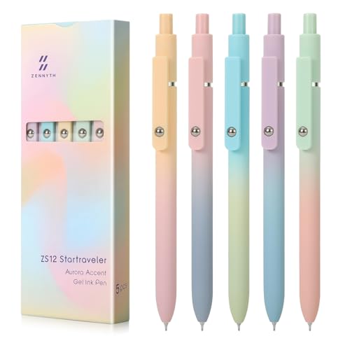 5pcs Gel Pens Black Ink Medium Point 0.7mm Pens (5 Count)