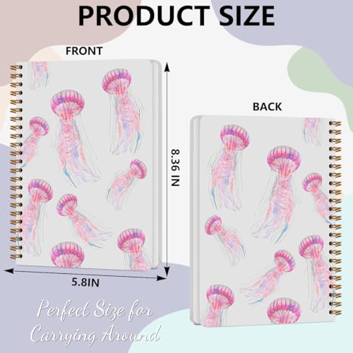 Jellyfish College Ruled Spiral Notebook Jelly Fish Journal for Women