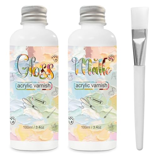 Gloss & Matte Varnish for Acrylic Painting (3.5 Fl Oz)