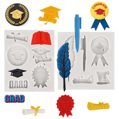 2 Pack 2026 Graduation Candy Chocolate Molds (2 Count)