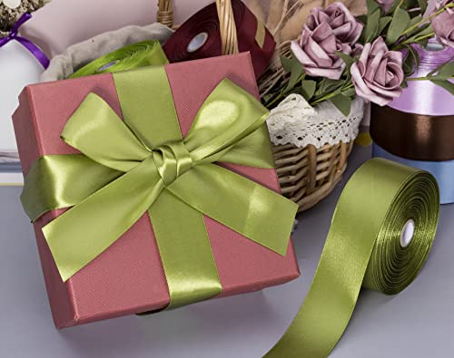 1 1 2 Inch Moss Green Solid Satin Ribbon for Gift Wrapping