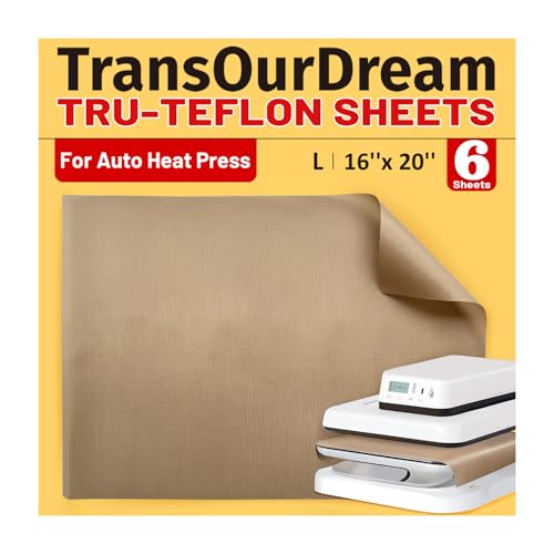 Heat Transfer Paper Supplies 6 Sheets PTFE Teflon Sheets 16x20 inch for Heat Press